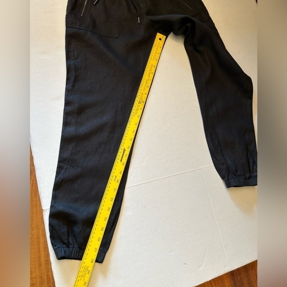 Athleta Cabo 100% Linen black jogger with elastic thick waist band Sz-6. G6 - Picture 10 of 11